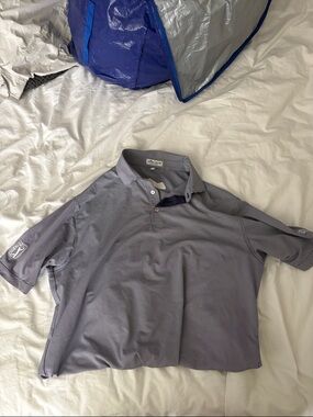 Men's Short Sleeve Peter Milar Polo Shirt in Navy